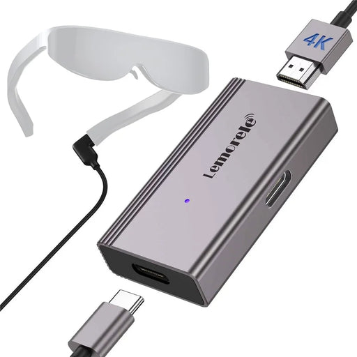 LEMORELE LD48L Type-C Video Capture Adapter 4K 60Hz HD Converter for Switch PS5 Steam Deck Gaming AR Glasses - Silver Grey - 1