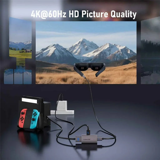 LEMORELE LD48L Type-C Video Capture Adapter 4K 60Hz HD Converter for Switch PS5 Steam Deck Gaming AR Glasses - Silver Grey - 2