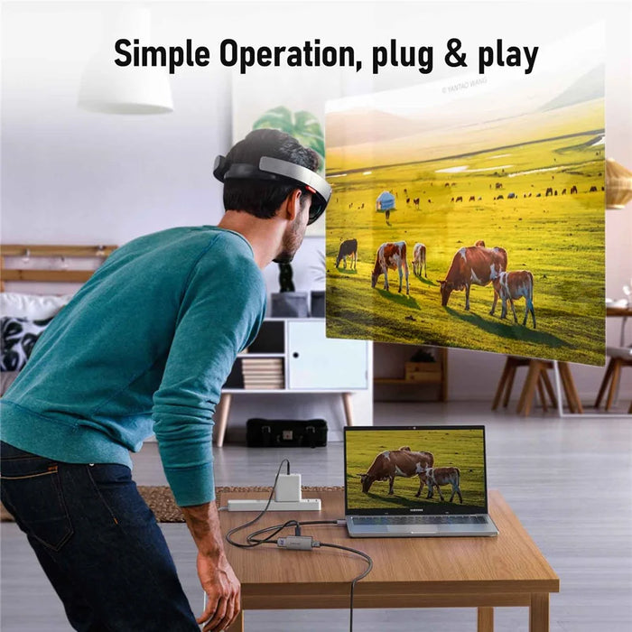 LEMORELE LD48L Type-C Video Capture Adapter 4K 60Hz HD Converter for Switch PS5 Steam Deck Gaming AR Glasses - Silver Grey - 4