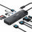 LEMORELE TC94 10-in-1 USB-C Hub Type-C to Dual HD+VGA+USB 3.0x2+USB 2.0+3.5mm Audio+Type-C PD 100W Fast Charging SD TF Card Reader Converter for Laptop - Black - 2