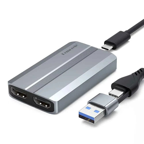 LEMORELE AC06 HD Video Capture Card 4K 30Hz HD Loop Out Gaming Streaming Recording Adapter for Camera Conference - Grey  /  Silver - 1