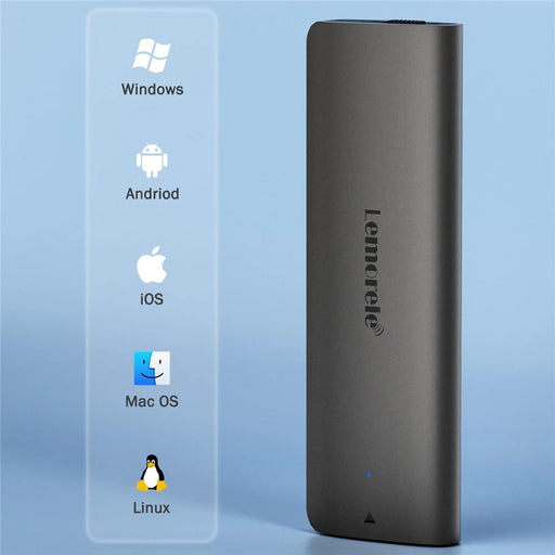 LEMORELE SD1L M.2 NVMe SATA Dual Protocol SSD Enclosure 10Gbps USB3.1 Gen2 Aluminum Alloy Portable Hard Drive Case - Black - 2