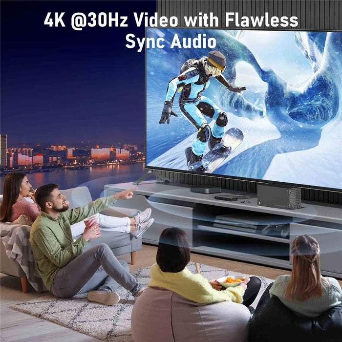 LEMORELE G99 3 Input 1 Output HD Switch with Remote Control 4K@30Hz Automatically Filters Channels Shared Switcher for Gaming Console PC TV - Black - 4