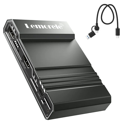 LEMORELE AC09 4K 60Hz Video Capture Card HD Audio Mixer Type-C Gaming Streaming Camera Recording - Silver Grey - 1