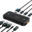 LEMORELE H200 Dual-Port USB-C KVM Switch 4K 60Hz HD Display One-Click Share Keyboard Mouse Monitor Fast Charging Dock Station - Black - 1