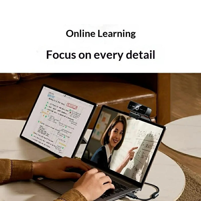 UGREEN CM925-75587 USB Webcam 1080P HD Camera Built-in Dual Microphone for Video Conference - Black - 6