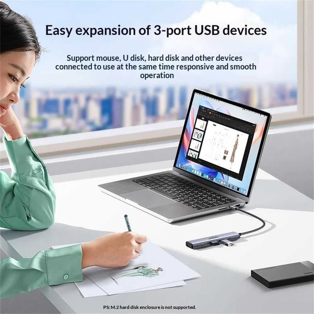 UGREEN CM478-35178 5 in 1 USB-C Hub for MacBook 4K / 60Hz HD PD 100W Fast Charging Multi-Port Adapter - 4