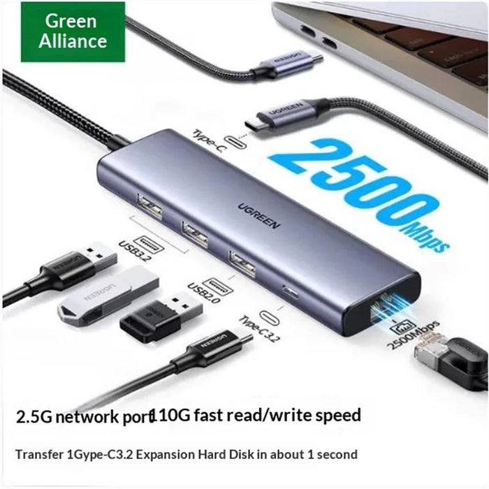UGREEN CM512 55092 Type-C Hub 4-in-1 USB3.2 10Gbps 2.5G Ethernet Adapter Docking Station for Laptop - 4