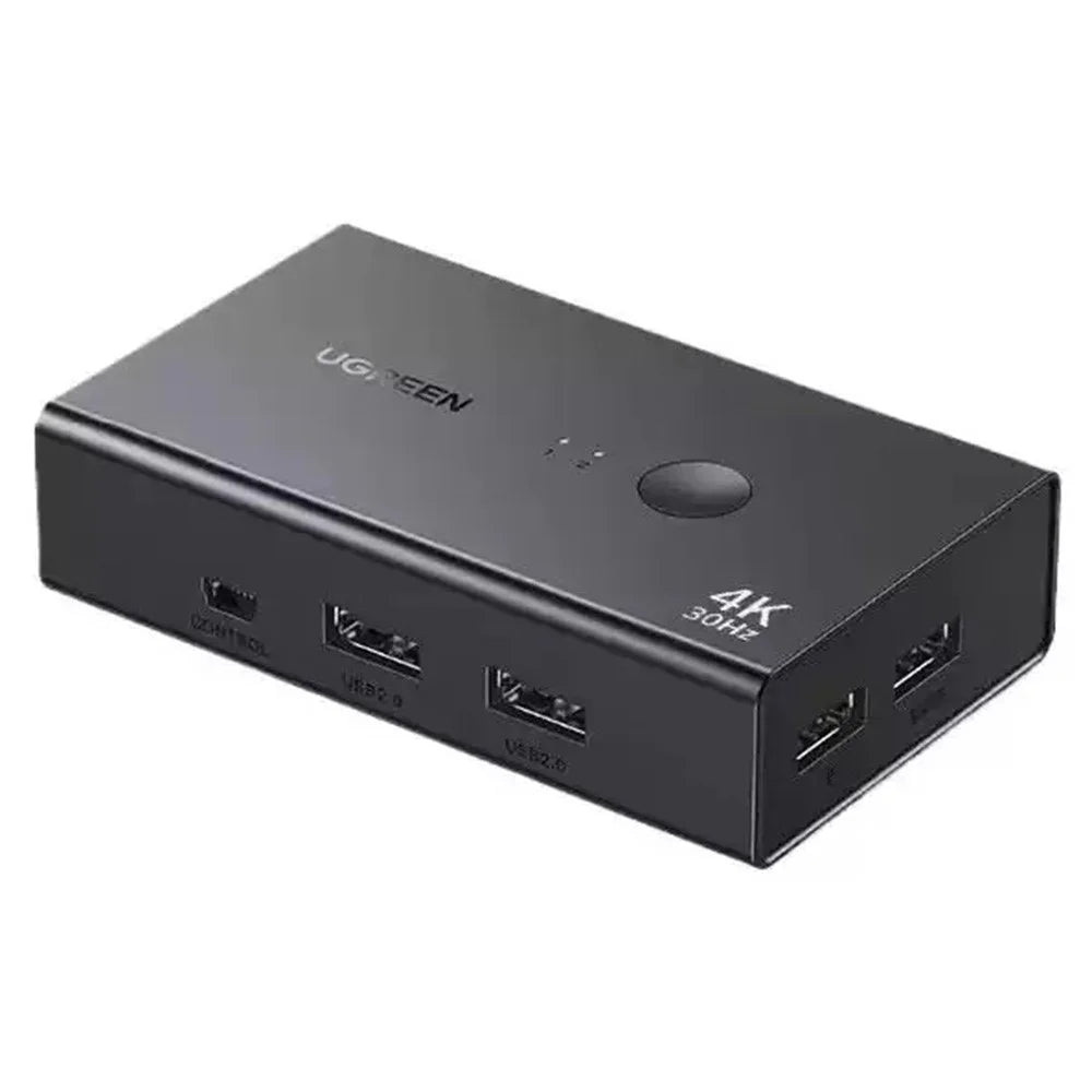 UGREEN CM607 90809 4K 30Hz HD KVM Switch 2 In 1 Out with Desktop Controller for Dual PC Share - Black - 2