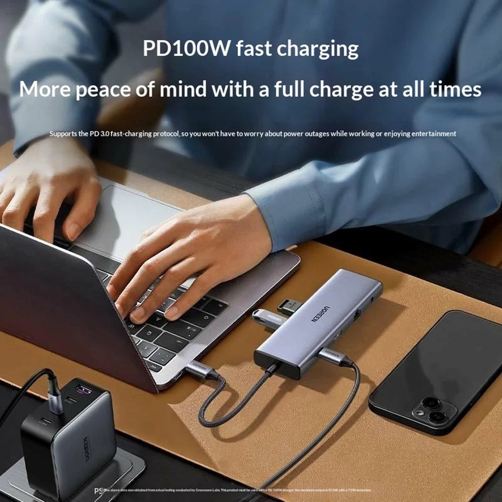 UGREEN 15601 Docking Station 10 in 1 USB-C Hub with HD VGA SD / TF Card Reader PD 100W Fast Charging - 6