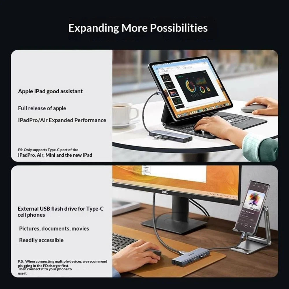 UGREEN 15601 Docking Station 10 in 1 USB-C Hub with HD VGA SD / TF Card Reader PD 100W Fast Charging - 7