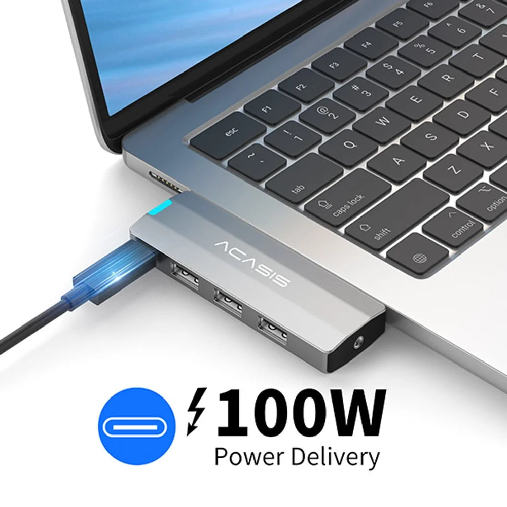 ACASIS 5 in 1 USB Hub for MacBook Pro / Air PD 100W Thunderbolt 3 USB-C 3x USB-A 10Gbps 5K Video Docking Station - 3