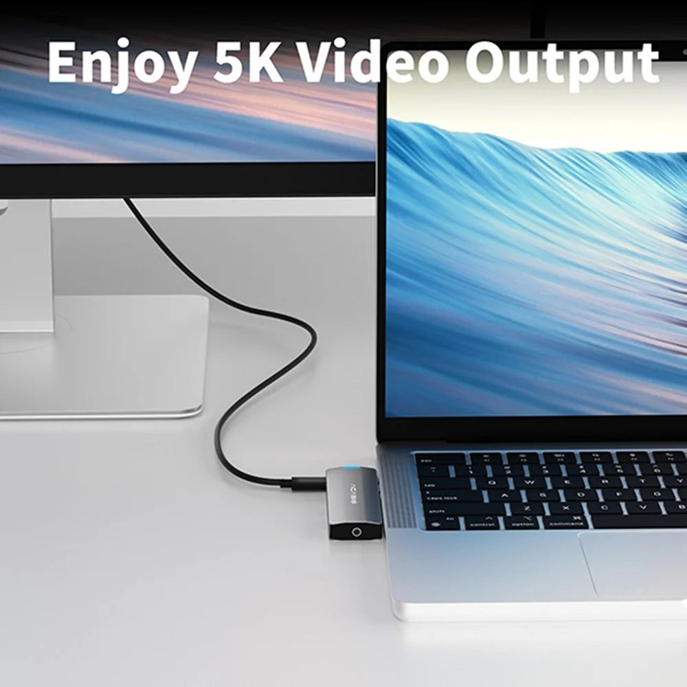 ACASIS 5 in 1 USB Hub for MacBook Pro / Air PD 100W Thunderbolt 3 USB-C 3x USB-A 10Gbps 5K Video Docking Station - 5