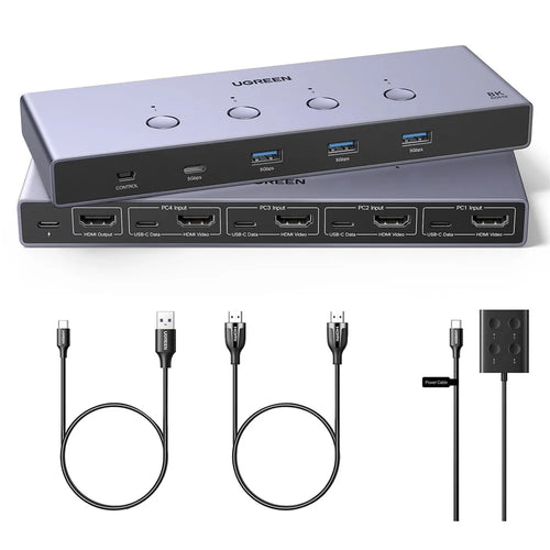 UGREEN AK701 35986 4 in 1 out 8K /  60Hz HD 2.1 KVM Switch 4 Computers Share 1 Monitor for Gaming Office - 1