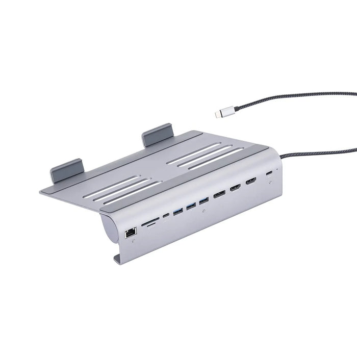 2601 Laptop Stand with Docking Station 11 in 1 PD 100W 4K HD DP RJ45 USB-C Hub - Grey - 7