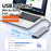 2529 9 in 1 USB 3.2 Hub M.2 NVMe SSD Enclosure Type-C Docking Station Ethernet HD 4K 60Hz PD 100W - Grey - 7