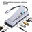 2605 USB 3.2 Hub 8 in 1 Type-C Docking Station Card Reader 4K HD M.2 NVMe Enclosure for Laptop - Grey - 2