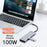 2605 USB 3.2 Hub 8 in 1 Type-C Docking Station Card Reader 4K HD M.2 NVMe Enclosure for Laptop - Grey - 5