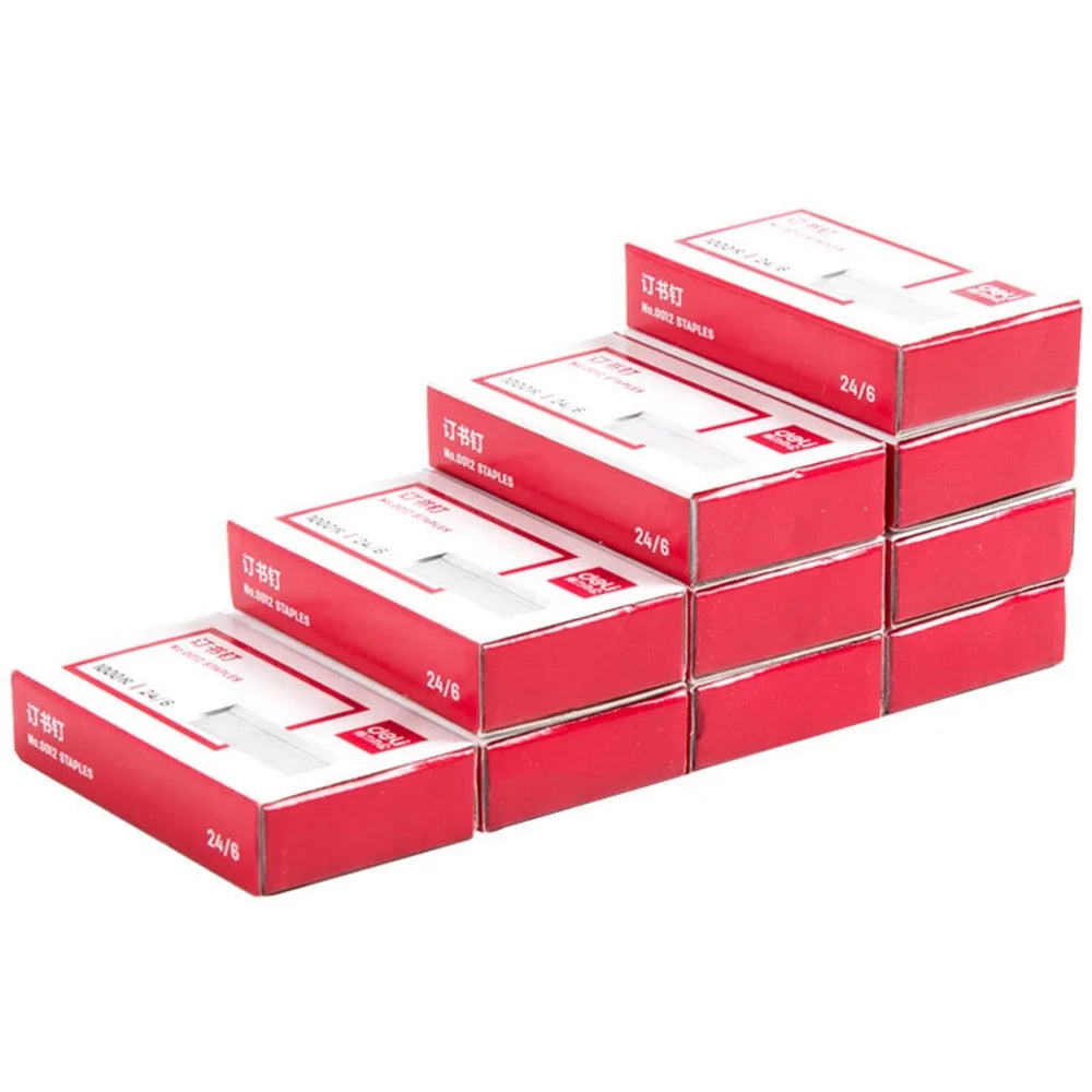 DELI 0012 1000Pcs / Box 24 / 6 Standard Staples Rust-Resistant High-Strength Steel Staples - 2