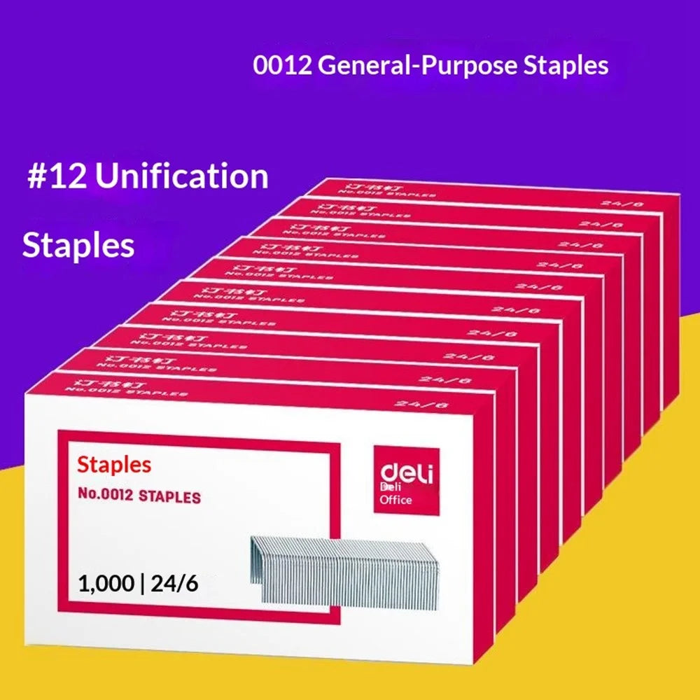 DELI 0012 1000Pcs / Box 24 / 6 Standard Staples Rust-Resistant High-Strength Steel Staples - 5