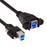 U3-007-0.5M Dual Thumbscrews USB 3.0 Back Panel Mount B Male to Female B Type Extension Cable 0.5m - 1