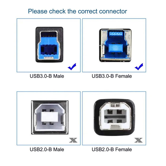 U3-007-0.5M Dual Thumbscrews USB 3.0 Back Panel Mount B Male to Female B Type Extension Cable 0.5m - 5