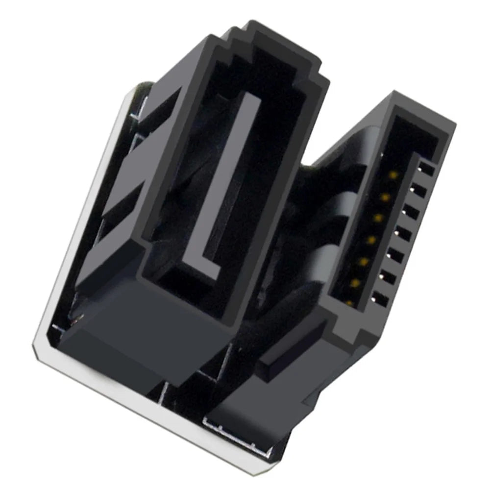 SA-019 360-Degree Elbow Design SATA 7Pin Female to 7Pin Male Computer Adapter for Desktops SSD HDD Mainboard Motherboard - 6