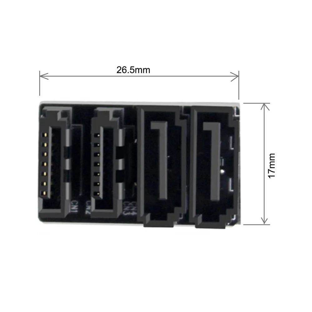 SA-041 360 Degree Angled Dual SATA 7Pin Female to 7Pin Male Adapter Low Profile for Desktops SSD HDD Mainboard Motherboard - 5