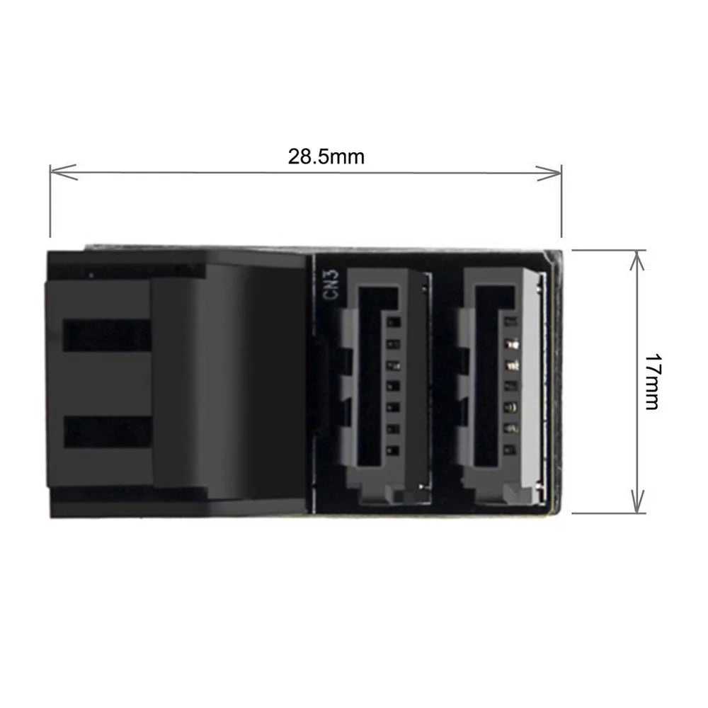 SA-051 Dual SATA 7Pin Female to 7Pin Male Vertical 90 Degree Angled Adapter Low Profile for Desktops SSD HDD Mainboard Motherboard - 5