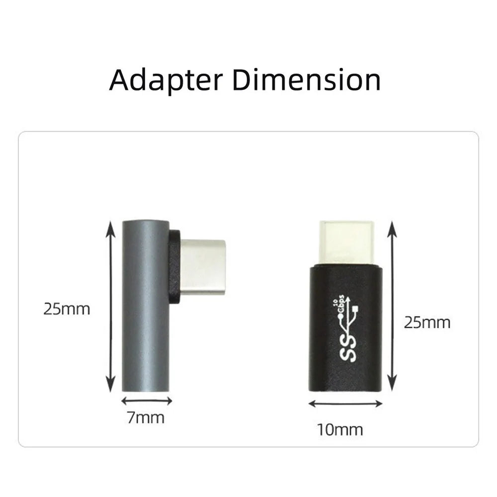 UC-103 2Pcs/Set Elbow USB-C Male to Female + Straight USB-C Male to Female Data Transmission Adapter - 5
