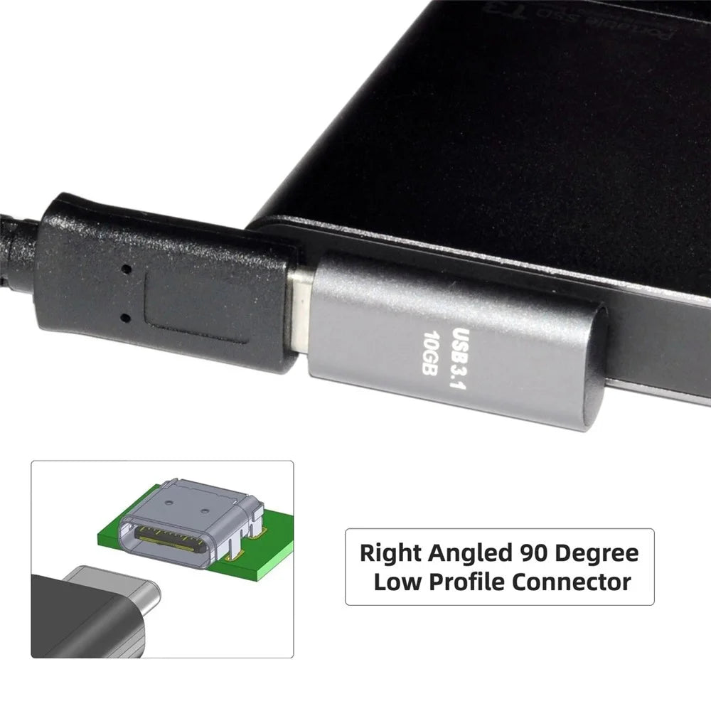 UC-103 2Pcs/Set Elbow USB-C Male to Female + Straight USB-C Male to Female Data Transmission Adapter - 6