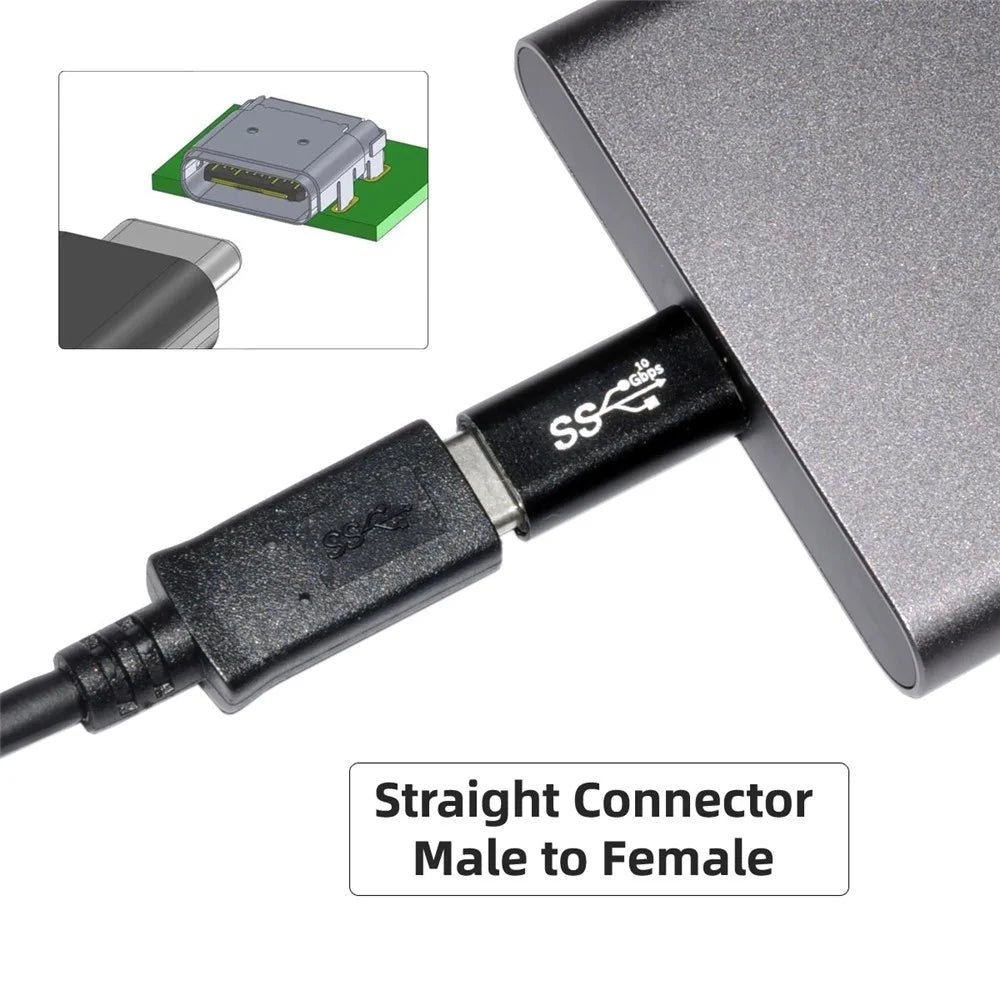 UC-103 2Pcs/Set Elbow USB-C Male to Female + Straight USB-C Male to Female Data Transmission Adapter - 7