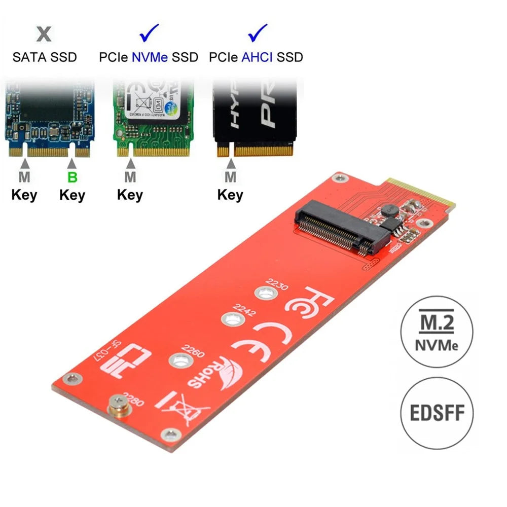 SF-037 NVME M-key Interface SSD to EDSFF E1.S Adapter Card Portable Converter Support M.2 SSD 2280/2260/2242/2230 Format - 4