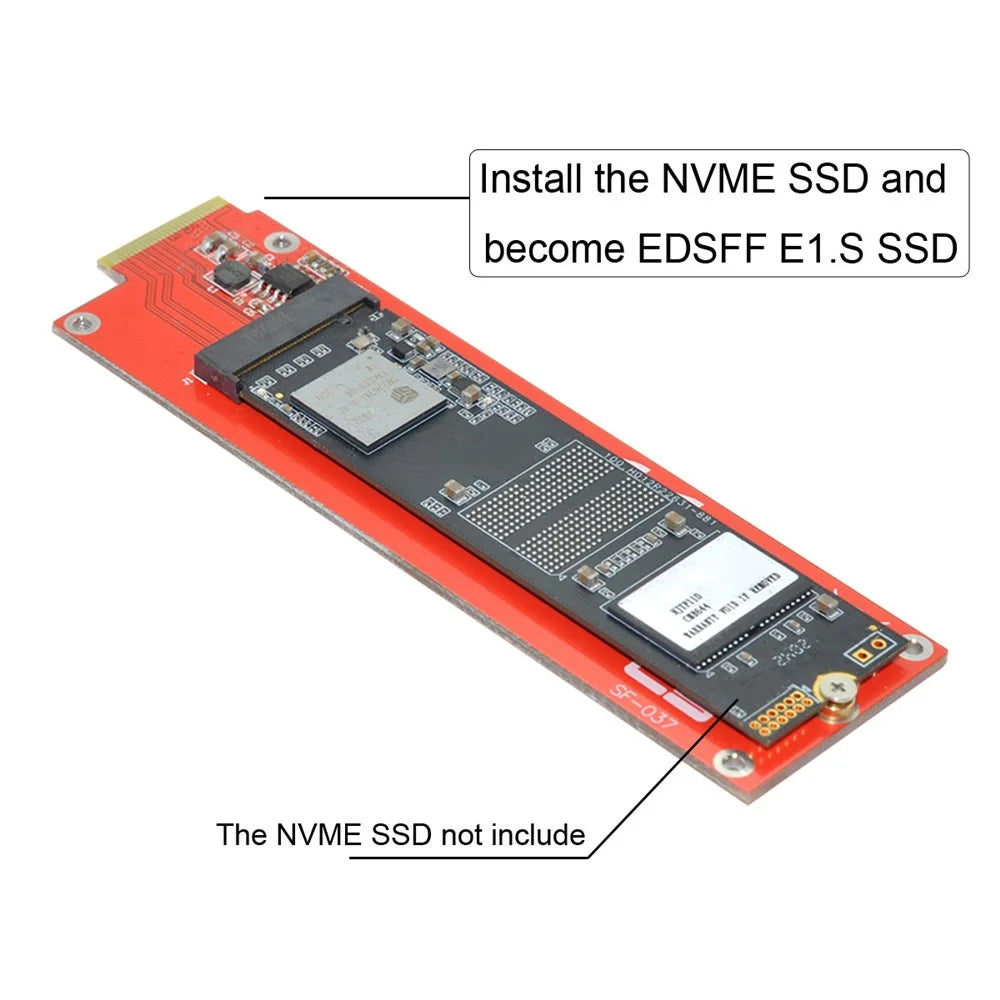 SF-037 NVME M-key Interface SSD to EDSFF E1.S Adapter Card Portable Converter Support M.2 SSD 2280/2260/2242/2230 Format - 5