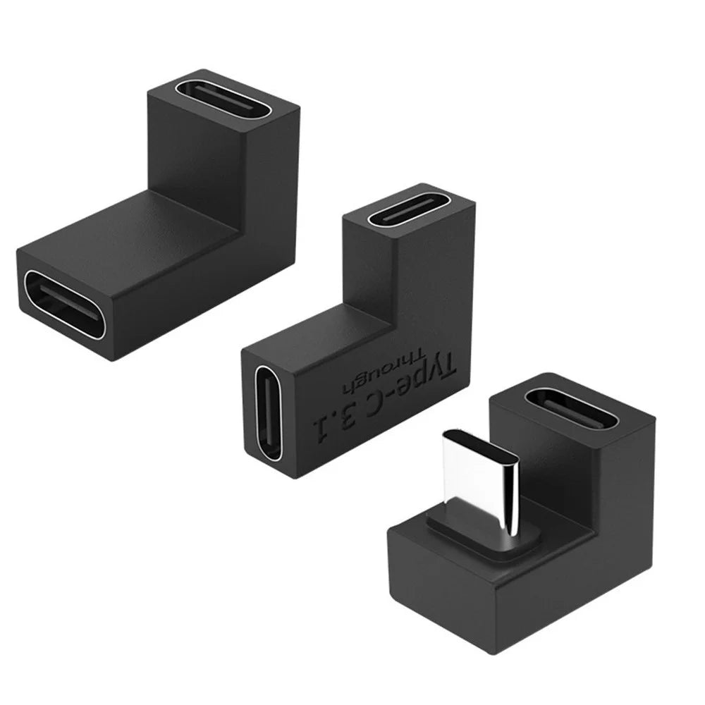 UC-077 3Pcs/Set USB-C Male to Female + USB-C Female to Female Elbow Converter Charging Adapter - 1