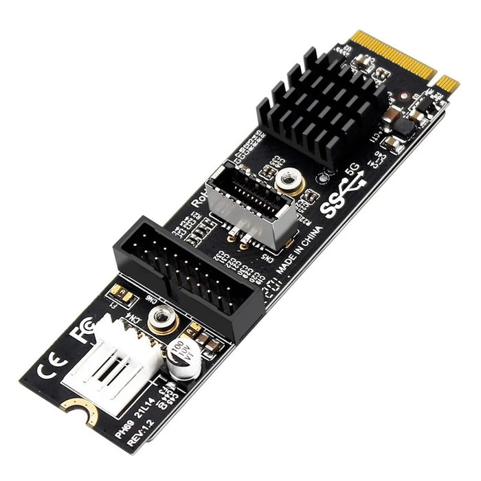 EP-018 NVME NGFF M-Key Express Card to Type-E USB 3.1 Front Panel and USB 3.0 20Pin Socket VL805 Adapter for Motherboard - 1