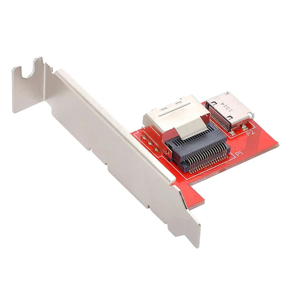 SF-041 PCI-Express 4.0 Mini SAS SFF-8087 to Oculink SFF-8611 PCBA Female Adapter with Bracket - 6