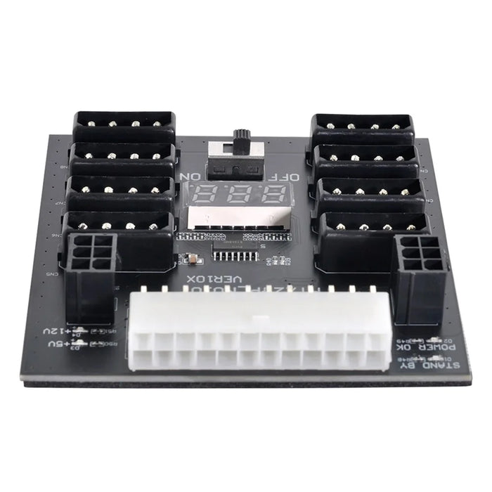 PW-005 ATX-24PIN to IDE 8X 4Pin +2X 6Pin Power Supply Board for CHIA ETH BTC - 7