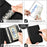 A6 PU Leather 6 Rings Binder Notebook Budget Planner Binder Cover with 12 PVC Zipper Pockets - Black - 7