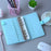 A6 Size 6-Ring PU Leather Notebook Binder Cover Laser Design Planner Journal Binder Shell for Budget System - Blue - 3