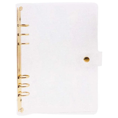 A5 Binder Cover Fashionable Glitter Powder PVC Surface Gold 6 Ring Binders Loose Leaf Notebook Shell - 1