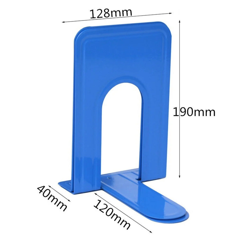 3 Pairs Bookends Metal Book Ends Heavy Duty Book Shelves Non-skid Book Holder Supports for Library Office Home - Black - 7