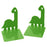 1 Pair Bookends Cartoon Dinosaur Bookshelf Non-slip Metal Book Storage Organizer for Home, School, Office - Green - 1