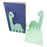 1 Pair Bookends Cartoon Dinosaur Bookshelf Non-slip Metal Book Storage Organizer for Home, School, Office - Green - 5