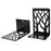 1 Pair Metal Book Ends Premium Decorative Bookend Books Magazines Shelves, Non-slip Book Holder Stoppers Organizers - Black - 3