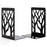 1 Pair Metal Book Ends Premium Decorative Bookend Books Magazines Shelves, Non-slip Book Holder Stoppers Organizers - Black - 4