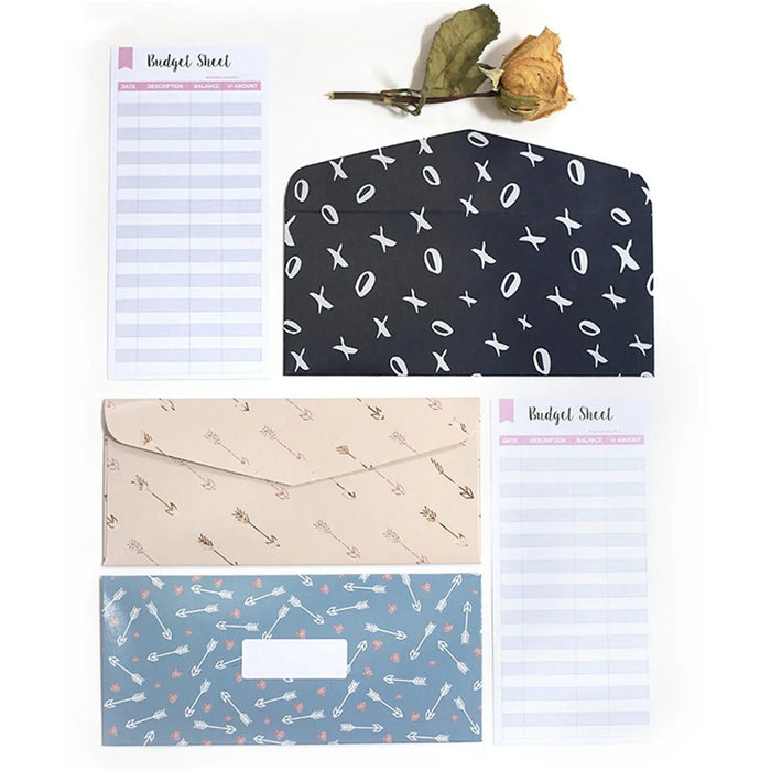 12PCS Budget Envelopes Creative Cash Envelope System Budget Tracking Sheets Label Stickers for Cash Savings - 2