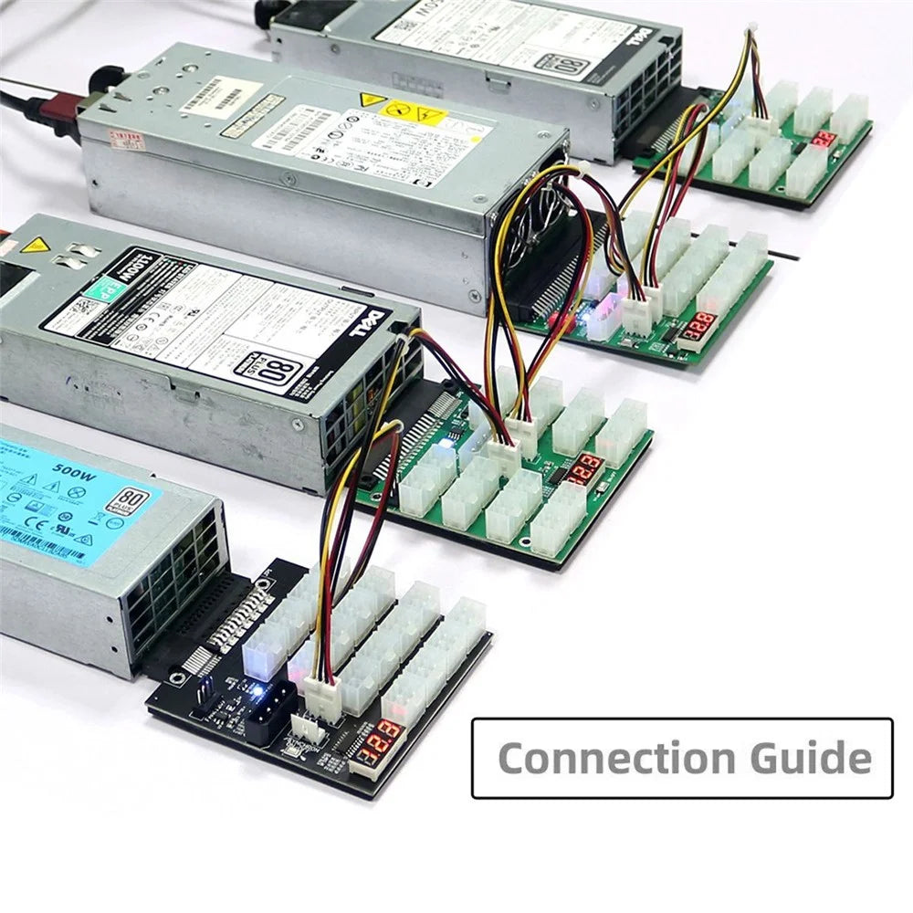 PW-011 For CHIA ETH BTC Mining Miner 12V Flex Slot Server Power Board 14+10Pin to 16x6Pin Power Supply Board - 7