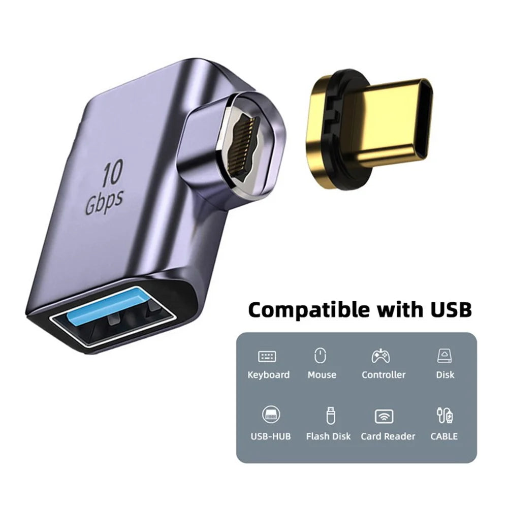 UC-028-AF Magnetic USB-C Male to USB-A Female Elbow Adapter 10Gbps Data Transfer Converter - 4