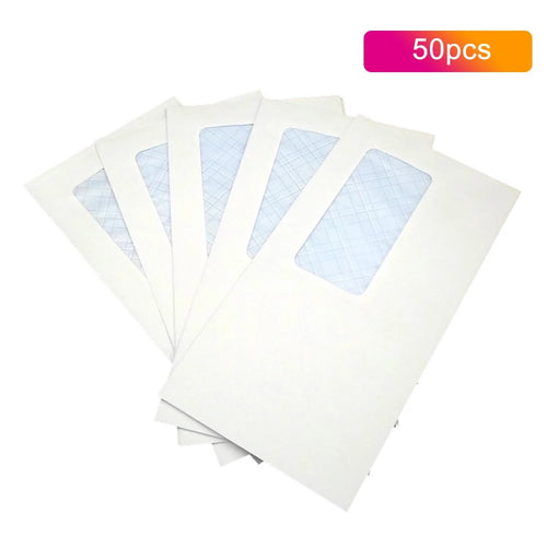 SKYLINE 50PCS Security Envelopes with Window Confidential Seal Skyline Envelope for Postcard Letter Greeting Card School Office Supplies - 1